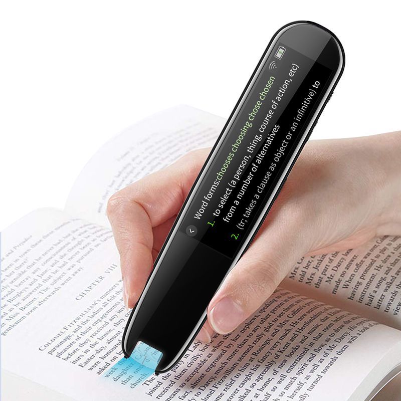 Smart AI Scan & Voice Translator Pen - 112+ Languages, Offline Mode, HD Touchscreen & Dictionary black