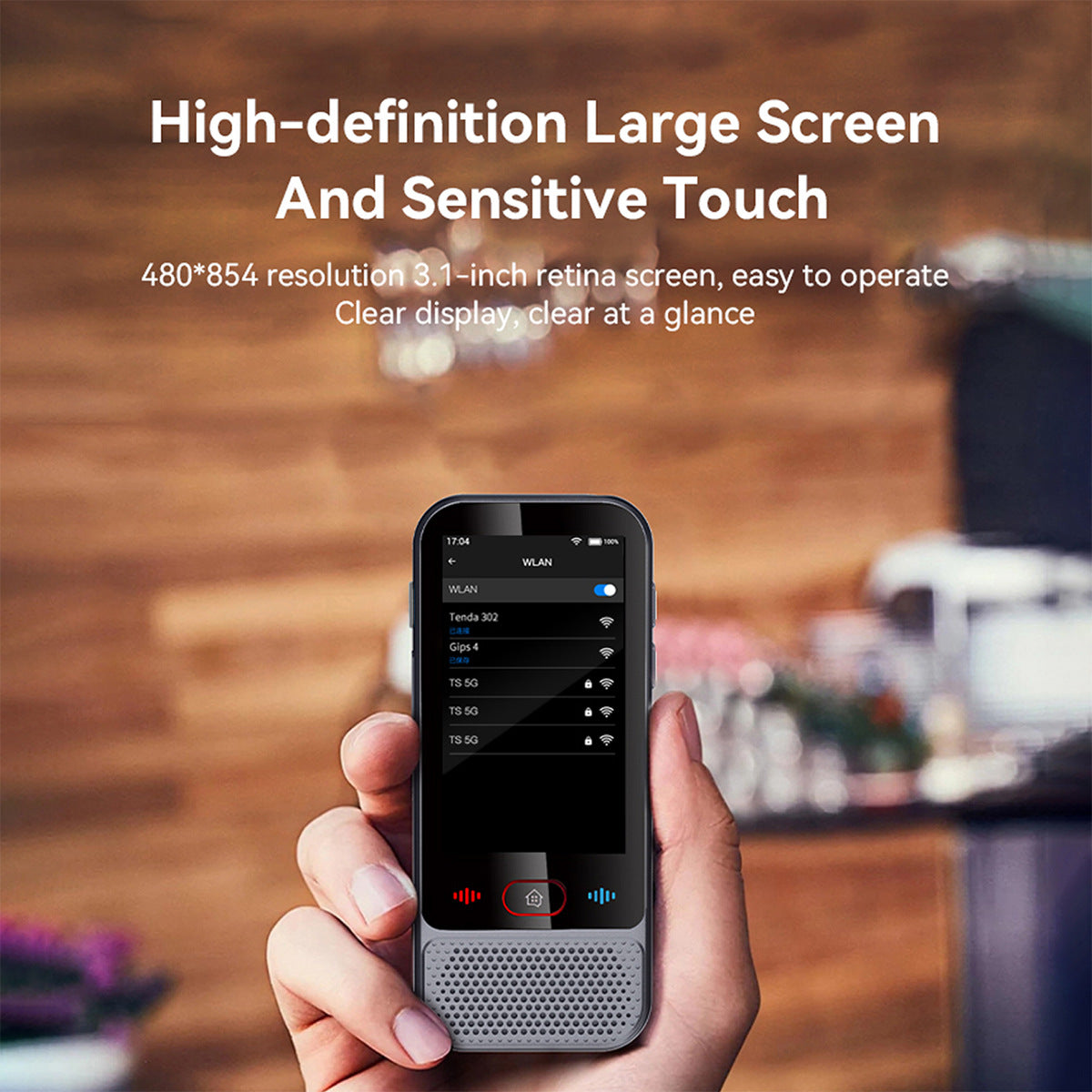 AI Smart Language Translator Device - 139 Languages, Instant Two-Way Voice & Photo Translation, Offline Mode grey