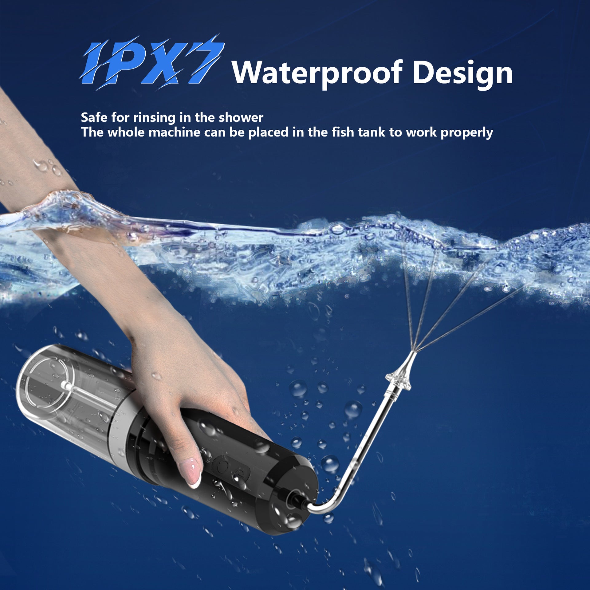 Rechargeable 2-in-1 Electric Ear & Nasal Cleaner Kit - IPX7 Waterproof, 4 Pressure Modes, Safe-Spray Nozzles black