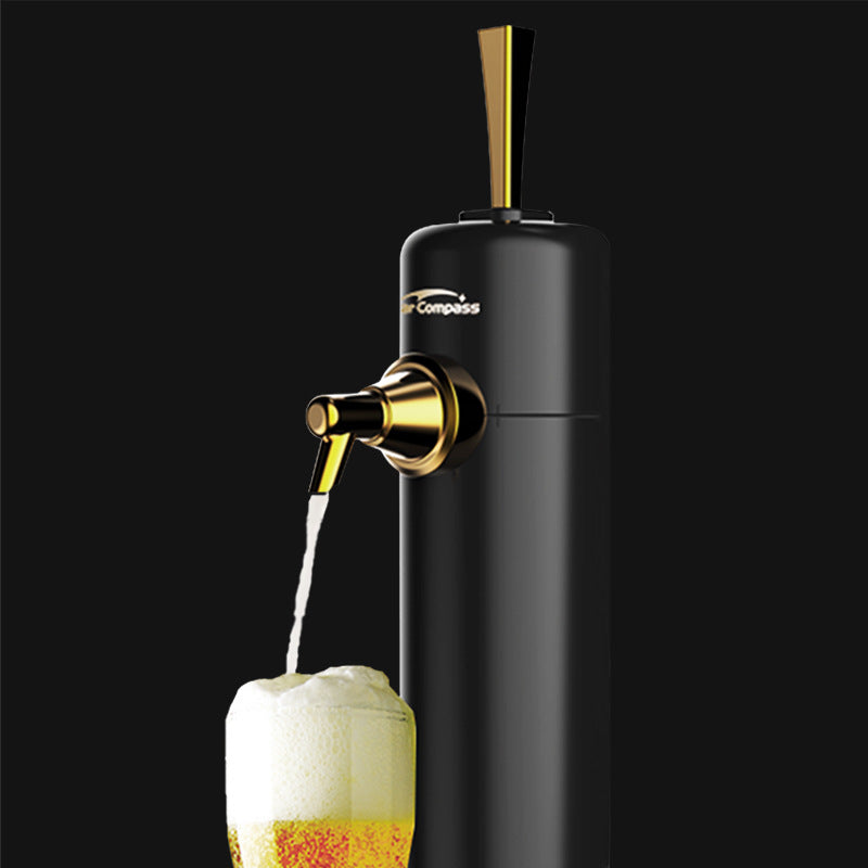 Ultrasonic Beer Foam Creator & Dispenser - Portable Tap for Canned & Bottled Beer with Cooling System black