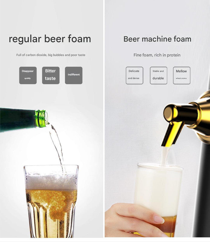 Ultrasonic Beer Foam Creator & Dispenser - Portable Tap for Canned & Bottled Beer with Cooling System black