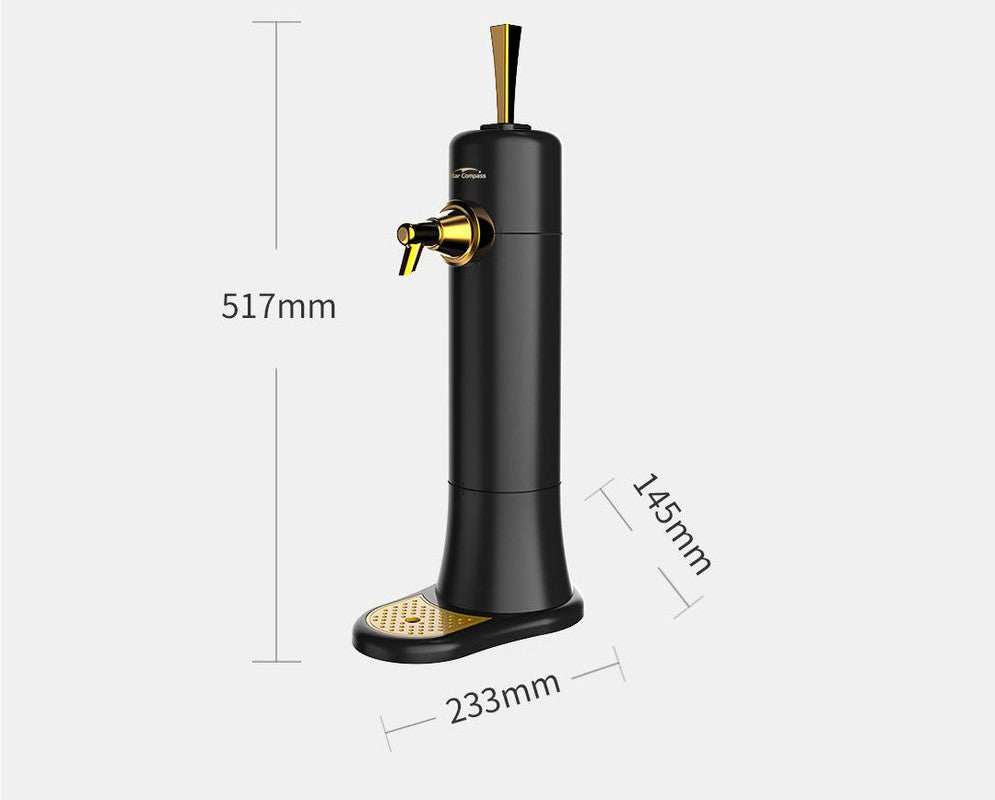Ultrasonic Beer Foam Creator & Dispenser - Portable Tap for Canned & Bottled Beer with Cooling System black