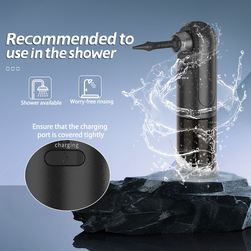 Rechargeable Electric Ear Cleaner & Washer Kit - Waterproof Ear Wax Removal System with 4 Modes & 12 Tips black