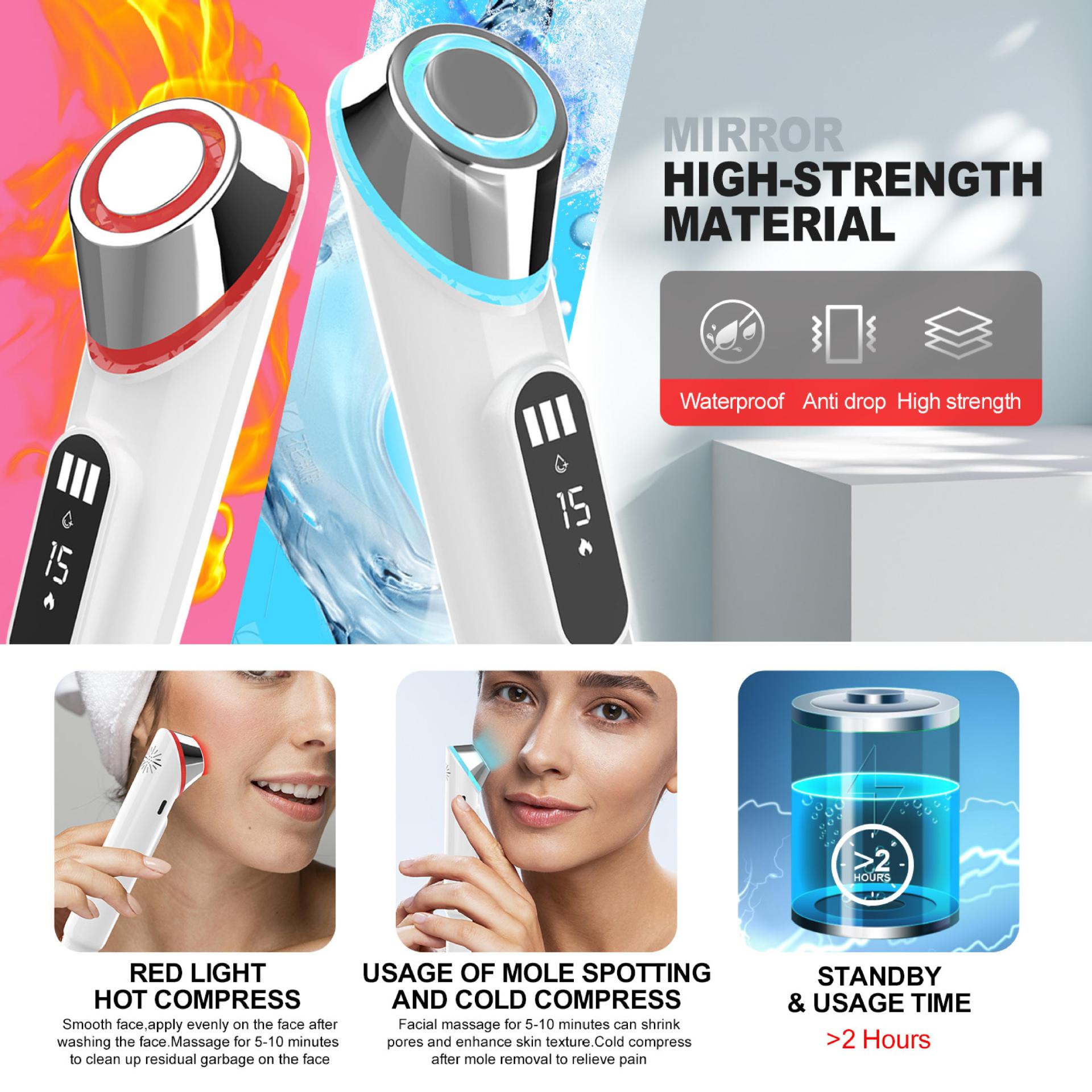 Advanced 3-in-1 Skin Care Device: 15-Level Spot Remover Pen with Hot & Cold Facial Therapy White