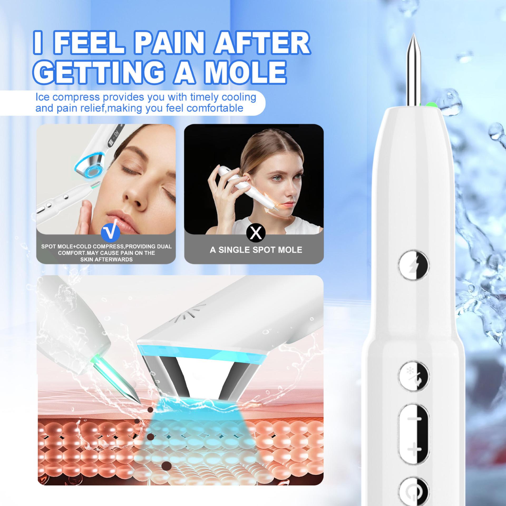 Advanced 3-in-1 Skin Care Device: 15-Level Spot Remover Pen with Hot & Cold Facial Therapy White