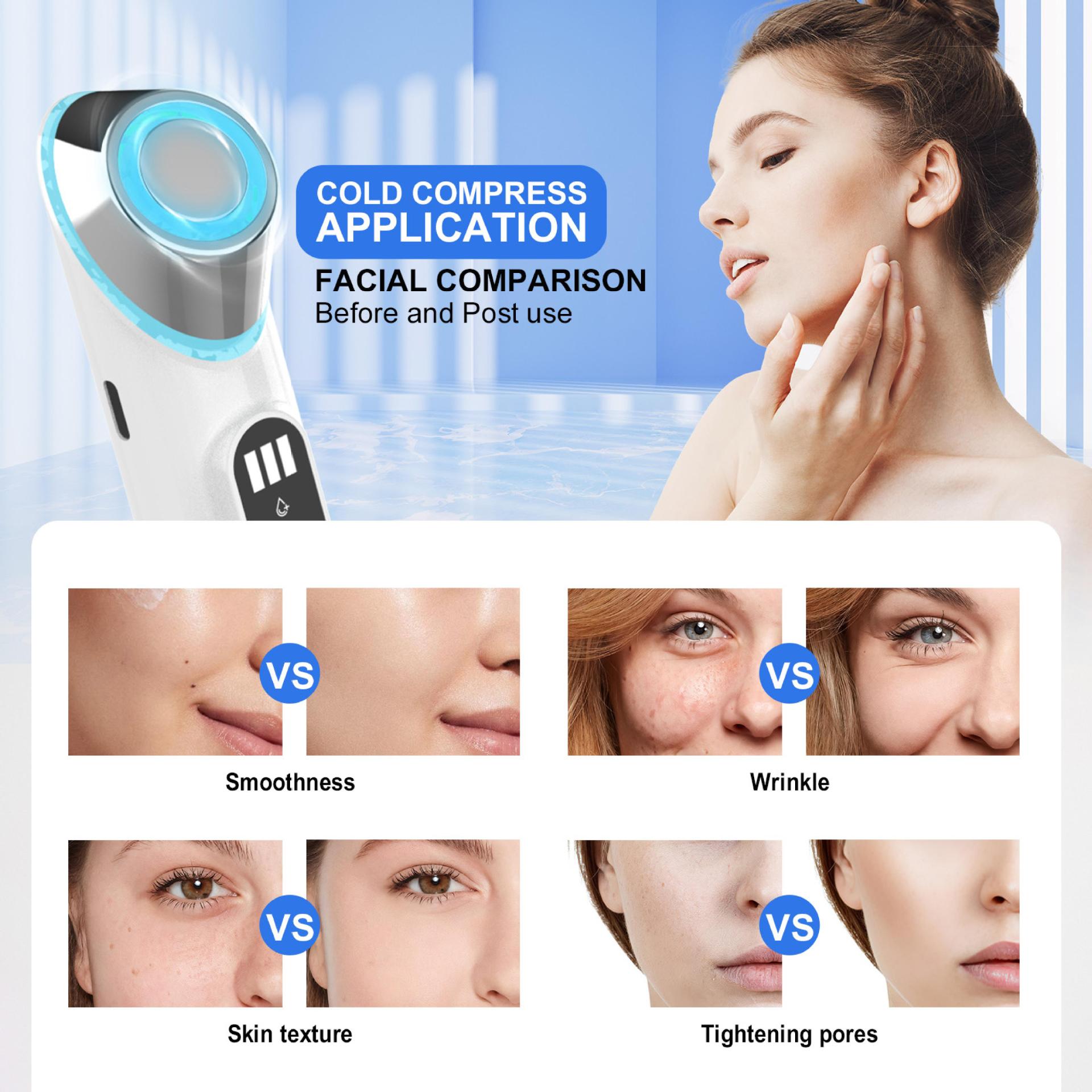 Advanced 3-in-1 Skin Care Device: 15-Level Spot Remover Pen with Hot & Cold Facial Therapy White