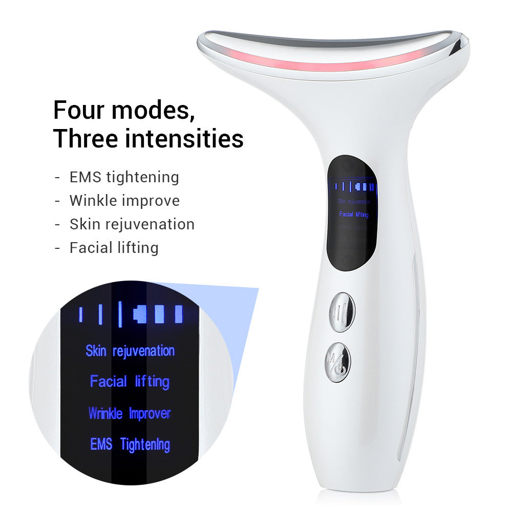 Multi-Function Neck & Face Beauty Device - 4-in-1 LED Light Therapy, EMS Lifting & Anti-Wrinkle Massager Gradient