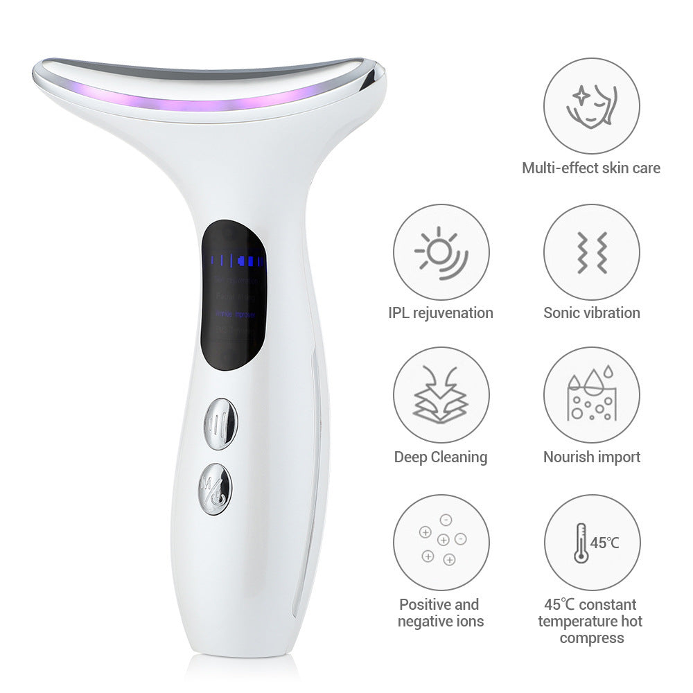 Multi-Function Neck & Face Beauty Device - 4-in-1 LED Light Therapy, EMS Lifting & Anti-Wrinkle Massager Gradient