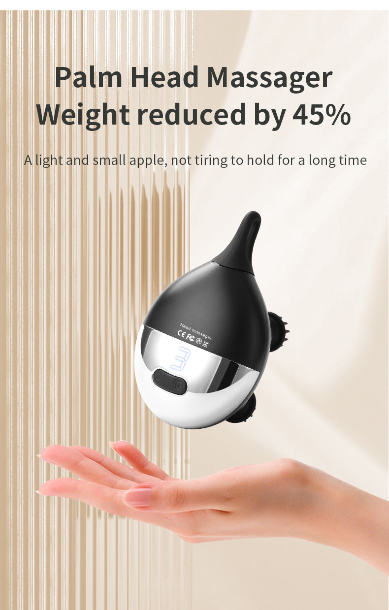 Intelligent 3D Electric Head & Scalp Massager - 7 Massage Techniques, IPX7 Waterproof, Rechargeable Yellow
