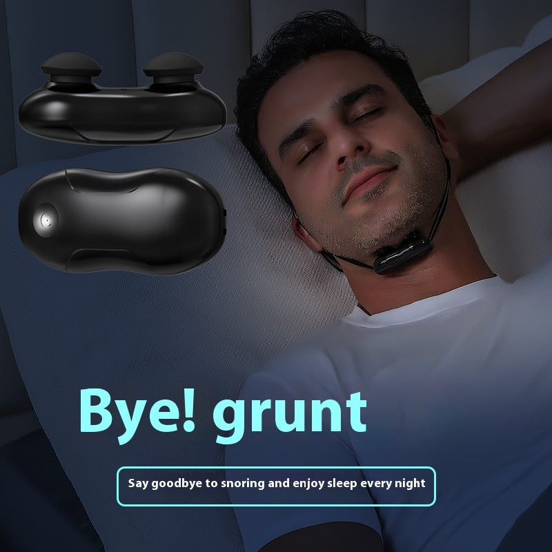 Smart Anti-Snoring Throat Massager - AI-Powered Vibration Sleep Aid, USB-C Rechargeable & Portable black