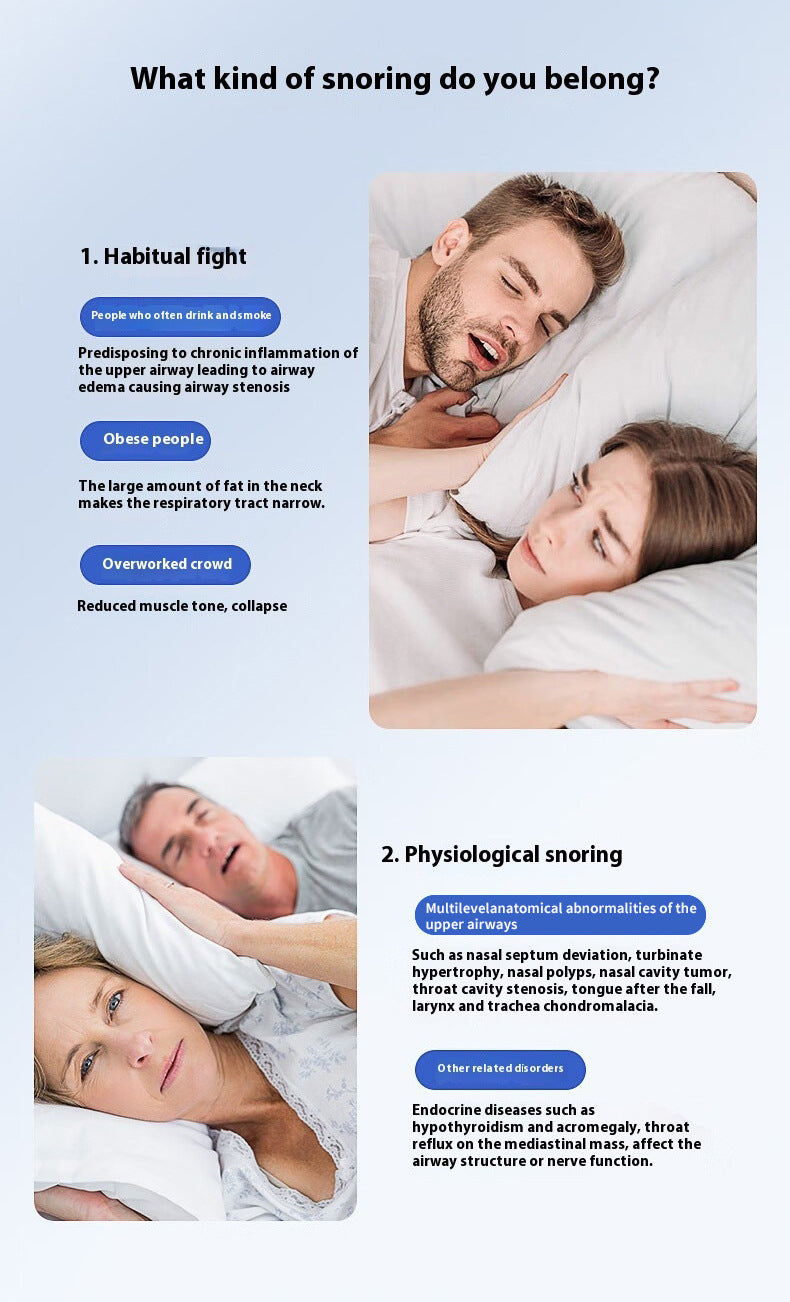 Smart Anti-Snoring Throat Massager - AI-Powered Vibration Sleep Aid, USB-C Rechargeable & Portable black