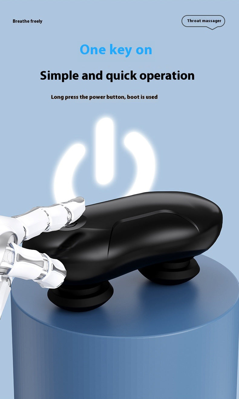 Smart Anti-Snoring Throat Massager - AI-Powered Vibration Sleep Aid, USB-C Rechargeable & Portable black