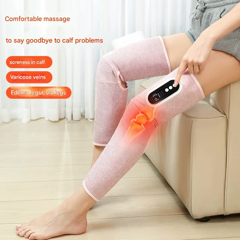 Rechargeable Air Compression Leg Massager with Heat Therapy for Knee & Calf Relief pink-Single