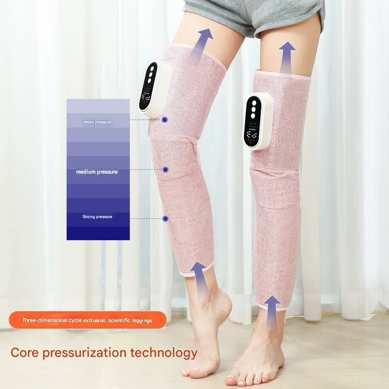 Rechargeable Air Compression Leg Massager with Heat Therapy for Knee & Calf Relief pink-Single
