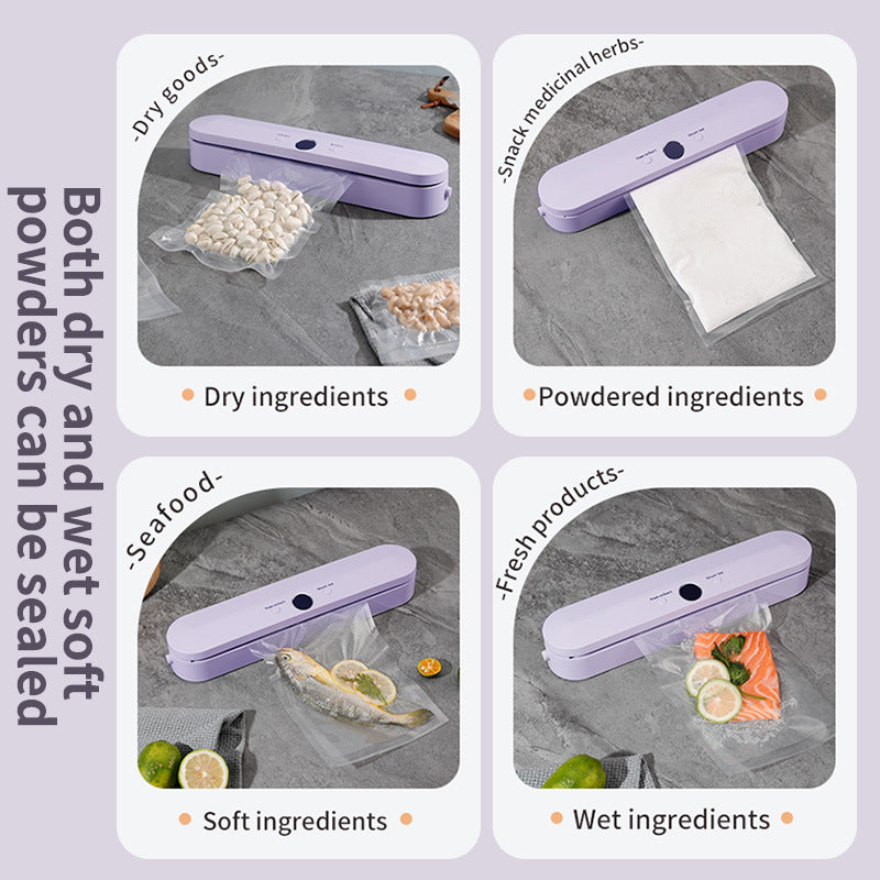 Wireless Portable Vacuum Sealing Machine - Automatic Food Sealer with LCD Display & Dual Modes White