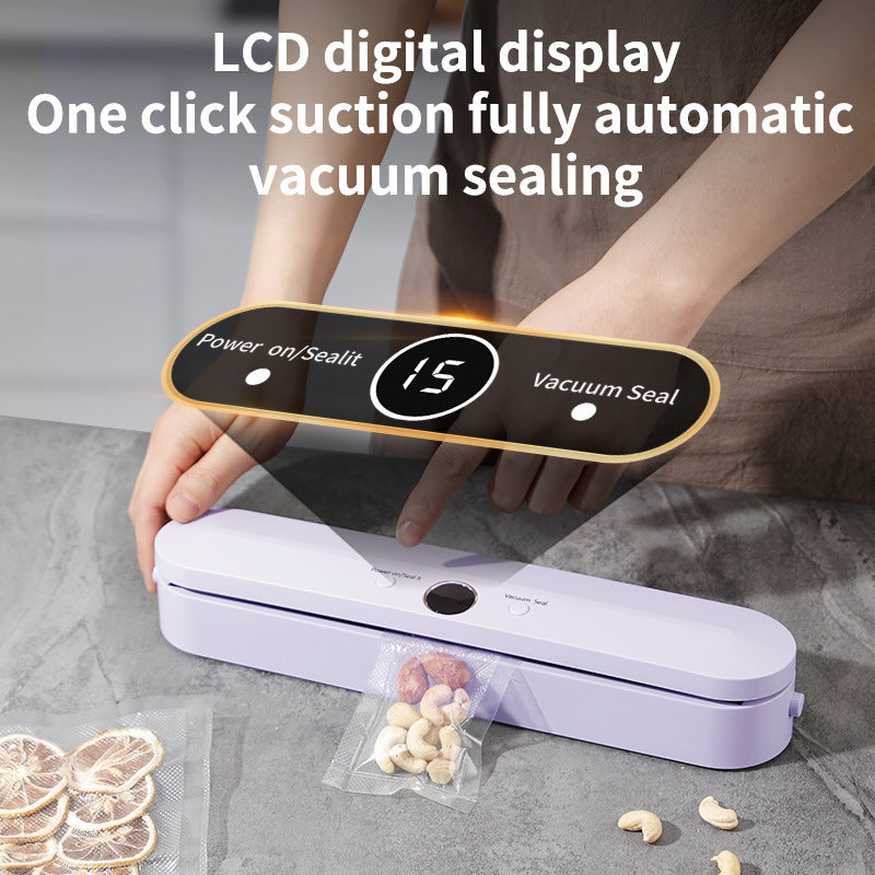 Wireless Portable Vacuum Sealing Machine - Automatic Food Sealer with LCD Display & Dual Modes White
