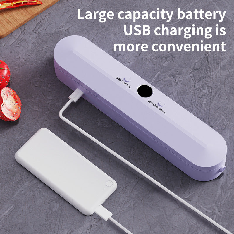 Wireless Portable Vacuum Sealing Machine - Automatic Food Sealer with LCD Display & Dual Modes White