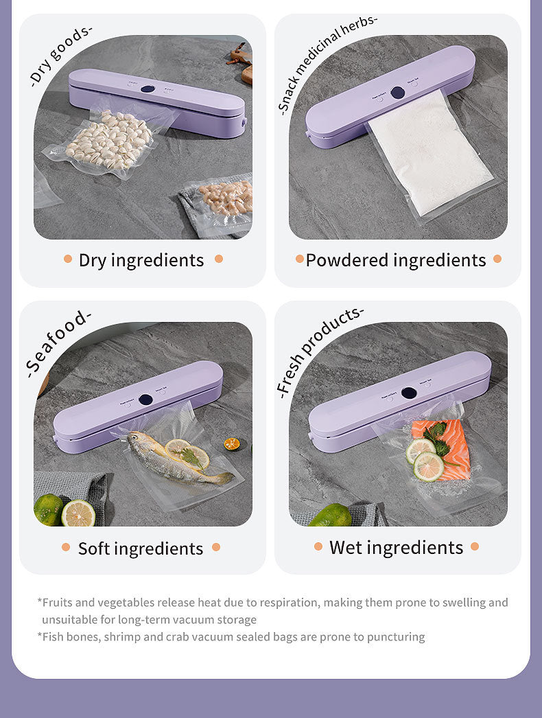 Wireless Portable Vacuum Sealing Machine - Automatic Food Sealer with LCD Display & Dual Modes White