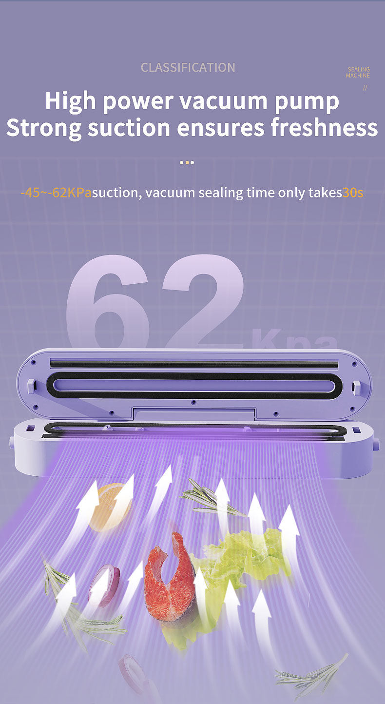 Wireless Portable Vacuum Sealing Machine - Automatic Food Sealer with LCD Display & Dual Modes White