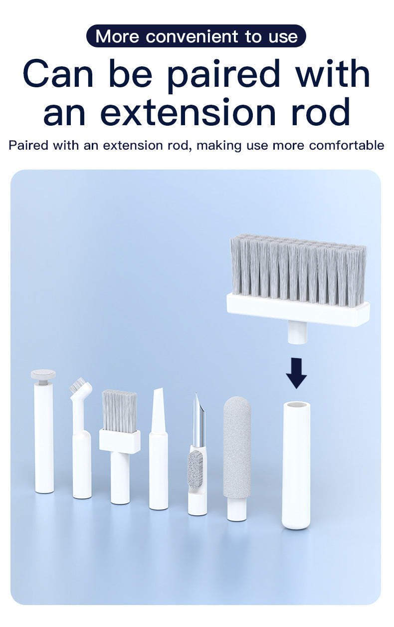 Two Multi-functional Keyboard Cleaning Kit & Ergonomic Wrist Rest with Integrated Storage White
