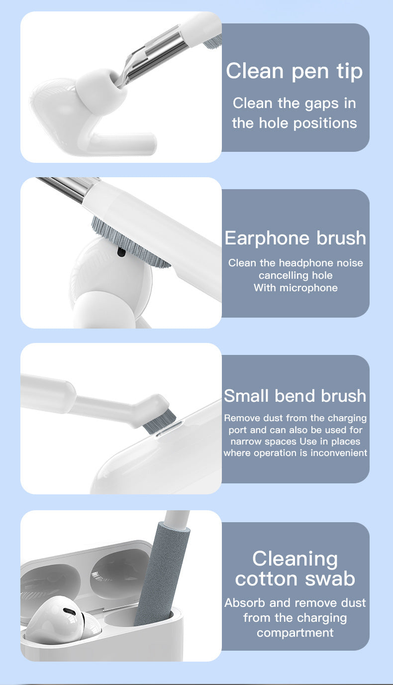 Two Multi-functional Keyboard Cleaning Kit & Ergonomic Wrist Rest with Integrated Storage White