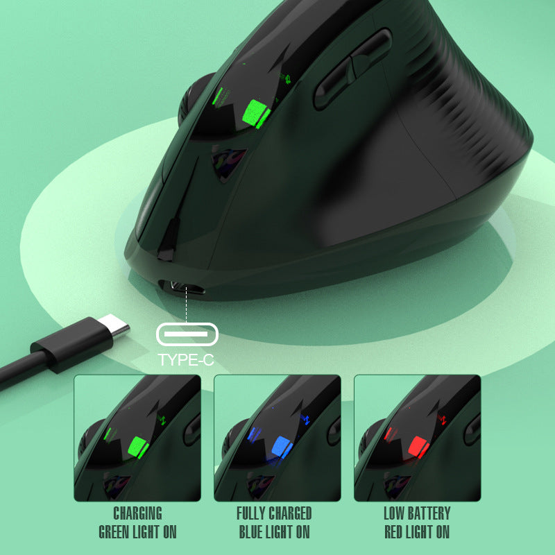 Two Ergonomic Vertical Wireless Mouse - Dual Mode 2.4G & Bluetooth , 5 Adjustable DPI, Silent Clicks, Rechargeable white