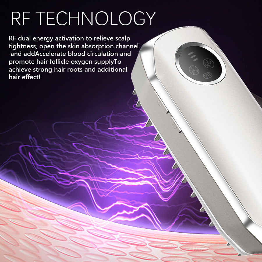 Advanced 4-in-1 Hair Growth Comb with LLLT, RF, EMS & Vibration Massage White