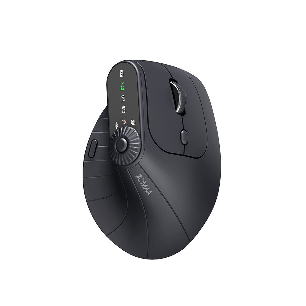 Ergonomic Vertical Mouse - 2.4G/Bluetooth Multi-Mode, LED Display, 57-Degree Angle, & 400mAh Battery Black