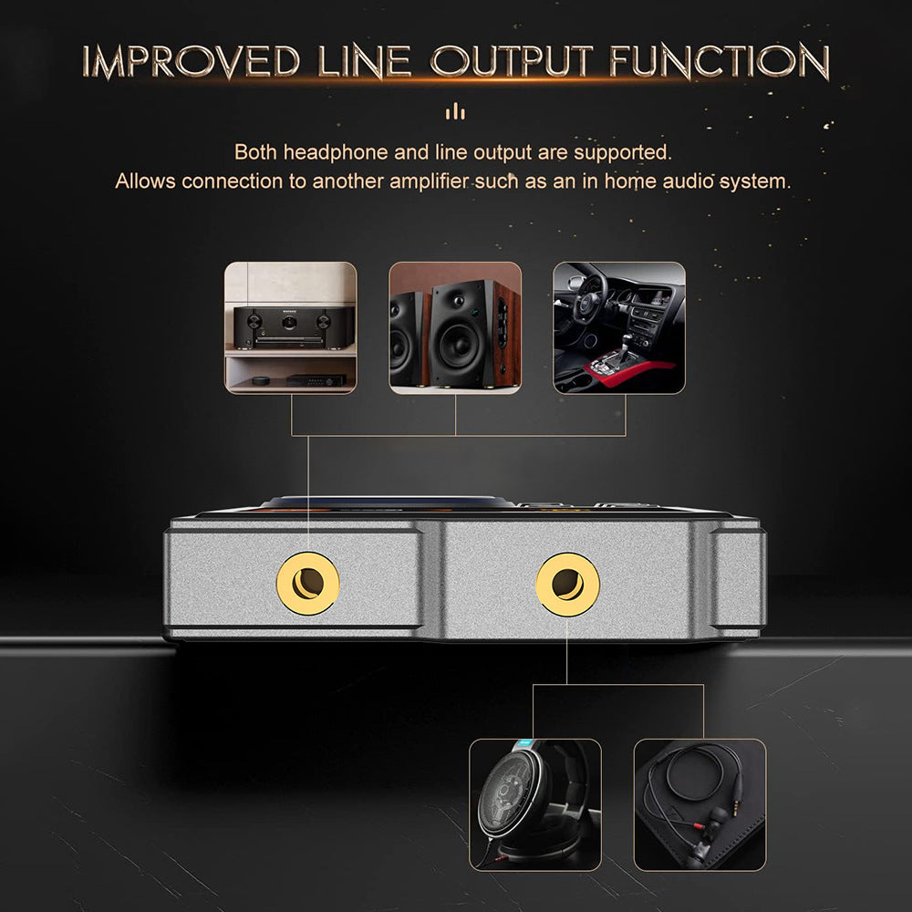 Portable Hi-Res Digital Audio Player - DSD, Dual DAC, Bluetooth 5.0, Expandable Storage Grey 16GB + 16GB