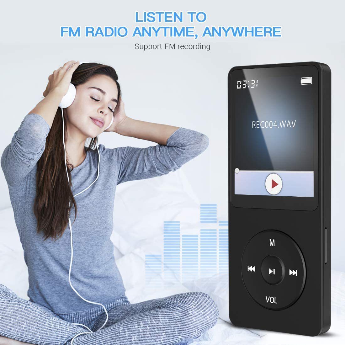 Portable Digital Music Player - Bluetooth 5.4, Hi-Fi Lossless Sound, 8GB Built-in & Expandable Storage black 8GB