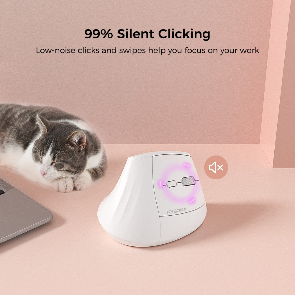 Ergonomic Vertical Mouse - Multi-Device Bluetooth5.0 & 2.4G Wireless, Adjustable DPI, Silent Click black