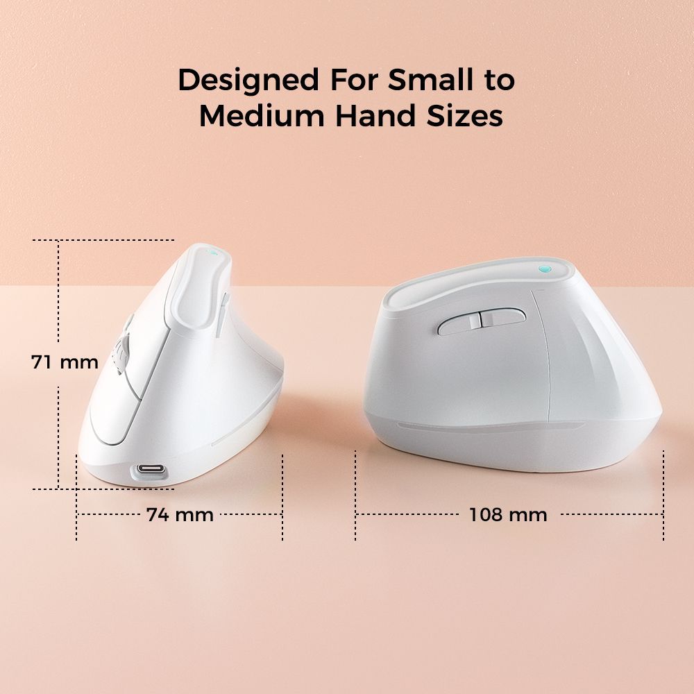 Ergonomic Vertical Mouse - Multi-Device Bluetooth5.0 & 2.4G Wireless, Adjustable DPI, Silent Click black
