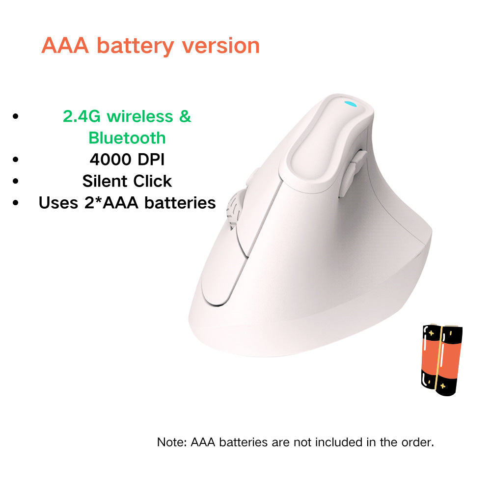 Ergonomic Vertical Mouse - Multi-Device Bluetooth5.0 & 2.4G Wireless, Adjustable DPI, Silent Click pale pinkish gray