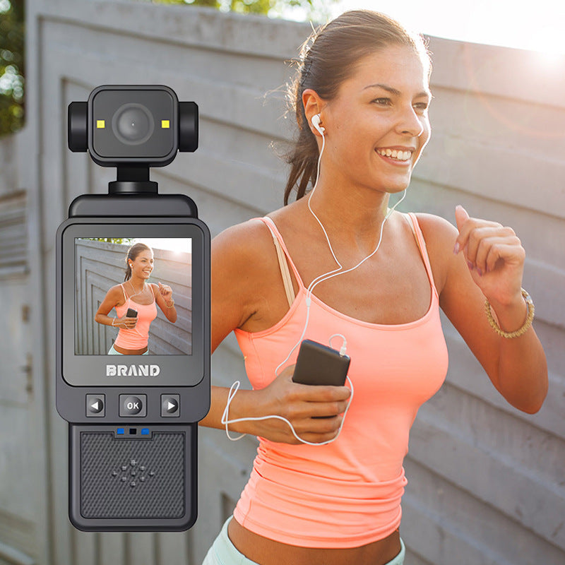 Compact Body Camera with 180° Rotatable Lens, Night Vision, WiFi & Built-in Fill Lights black+32G