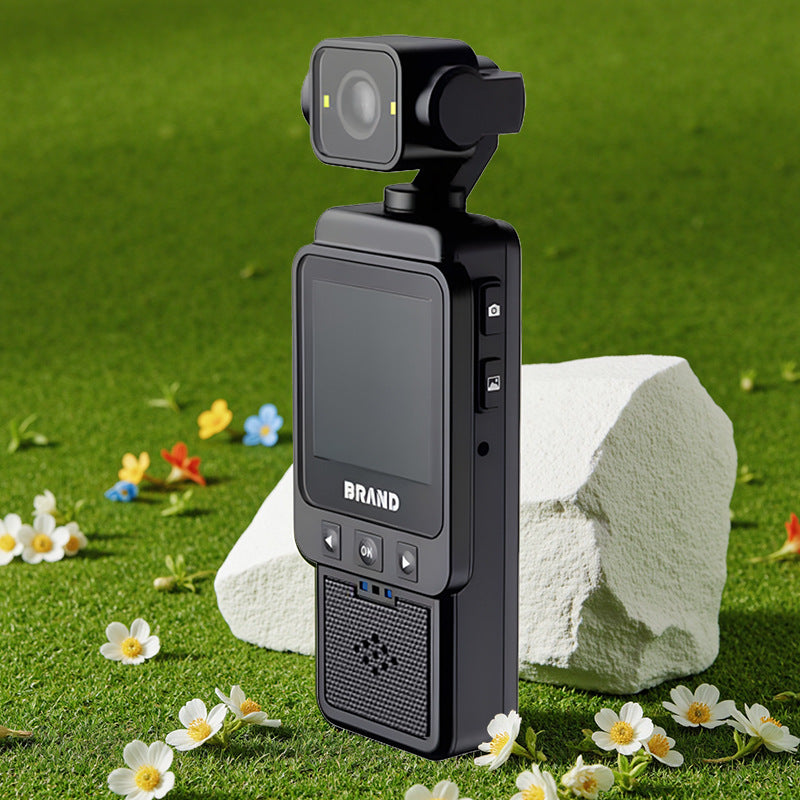 Compact Body Camera with 180° Rotatable Lens, Night Vision, WiFi & Built-in Fill Lights black+128G