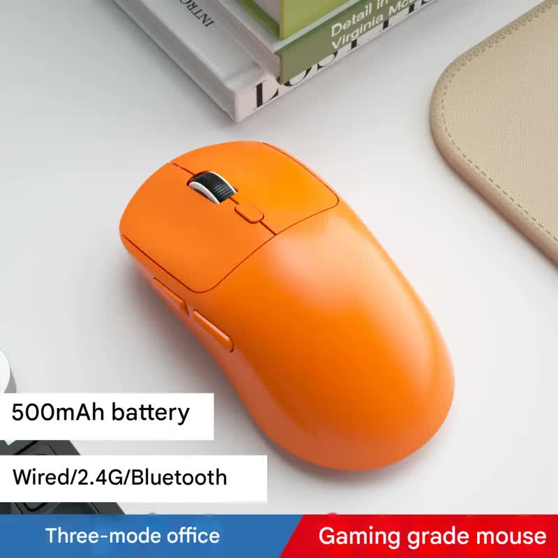 75g Ultra-Lightweight Tri-Mode Wireless Gaming Mouse - 1000Hz Polling Rate, 120-Hour Battery orange
