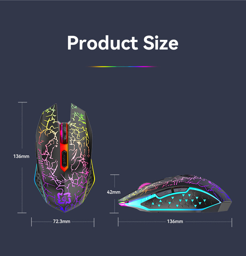 Ergonomic Dual-Mode Wireless Gaming Mouse - Mute Buttons, Adjustable DPI, Rechargeable, Multi-Assist Keys black