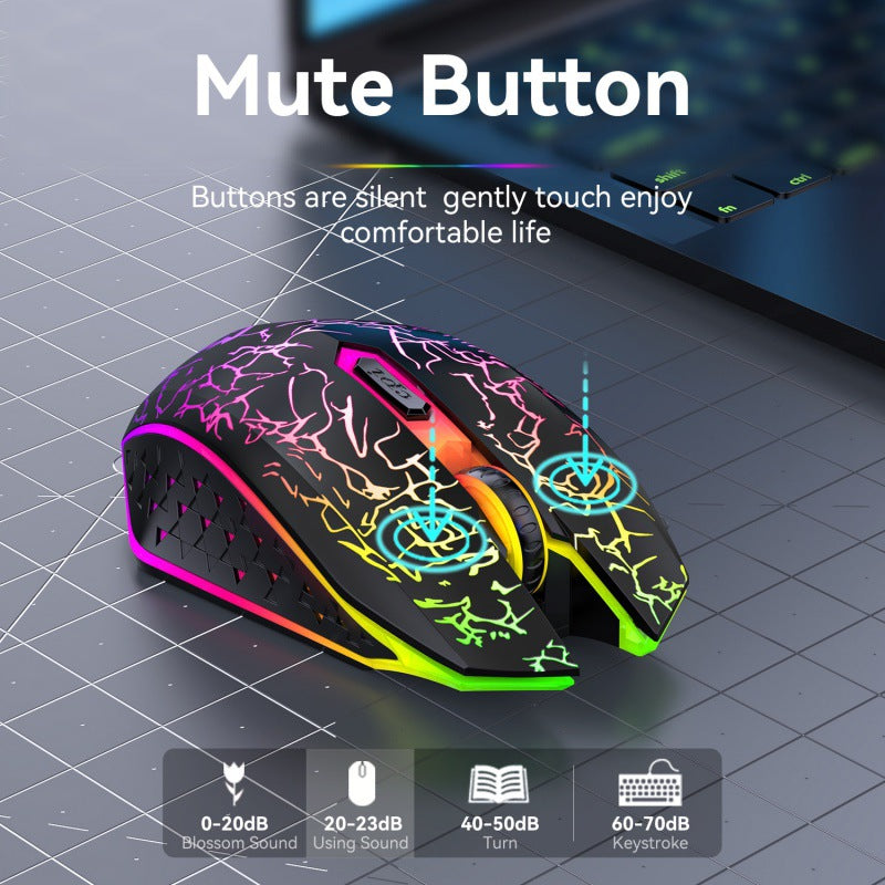 Ergonomic Dual-Mode Wireless Gaming Mouse - Mute Buttons, Adjustable DPI, Rechargeable, Multi-Assist Keys white