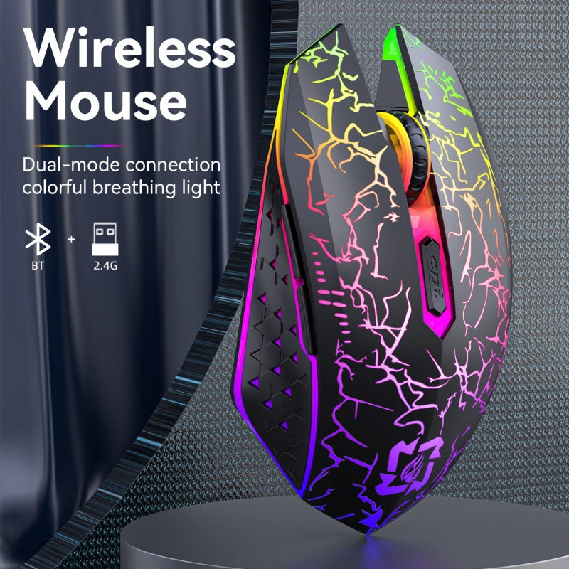 Ergonomic Dual-Mode Wireless Gaming Mouse - Mute Buttons, Adjustable DPI, Rechargeable, Multi-Assist Keys white