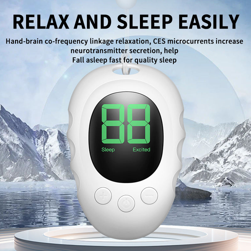 Handheld Microcurrent Sleep Aid Device - USB Rechargeable Pulse Massager for Relaxation & Deep Sleep black