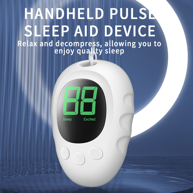 Handheld Microcurrent Sleep Aid Device - USB Rechargeable Pulse Massager for Relaxation & Deep Sleep black