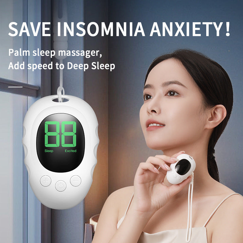 Handheld Microcurrent Sleep Aid Device - USB Rechargeable Pulse Massager for Relaxation & Deep Sleep green