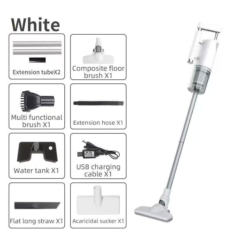 Cordless 2-in-1 Handheld & Stick Vacuum Cleaner - Powerful Suction, Washable Filter, Multi-Tool Kit White
