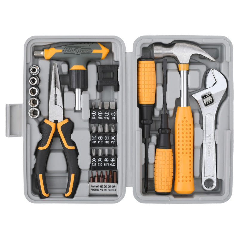 Comprehensive 30-Piece Household Tool Kit - Multi-Functional Home Repair Set with Storage Case Grey
