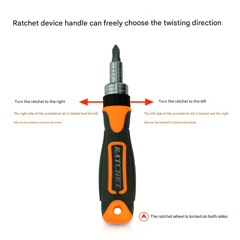 38-Piece Ratchet Screwdriver & Socket Wrench Set - Professional Multi-Bit Repair Tool Kit with Portable Case orange