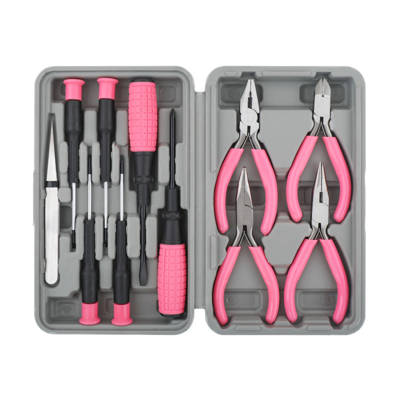 11-Piece Precision Craft & Jewelry Making Tool Kit with Portable Case - Pliers, Screwdrivers & Tweezers for DIY Projects green