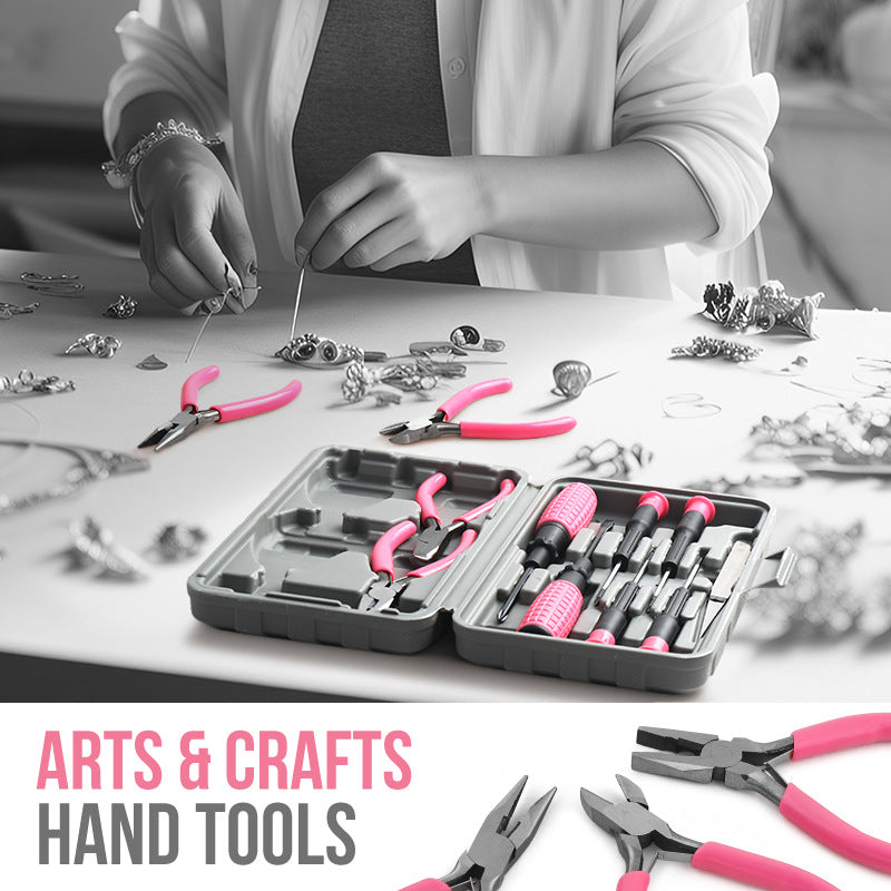 11-Piece Precision Craft & Jewelry Making Tool Kit with Portable Case - Pliers, Screwdrivers & Tweezers for DIY Projects green