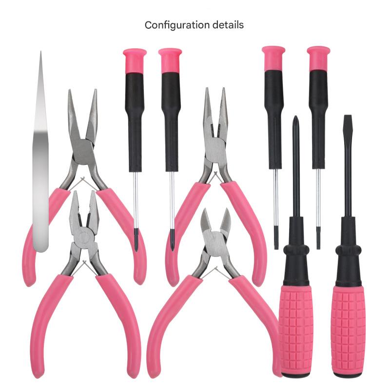 11-Piece Precision Craft & Jewelry Making Tool Kit with Portable Case - Pliers, Screwdrivers & Tweezers for DIY Projects green