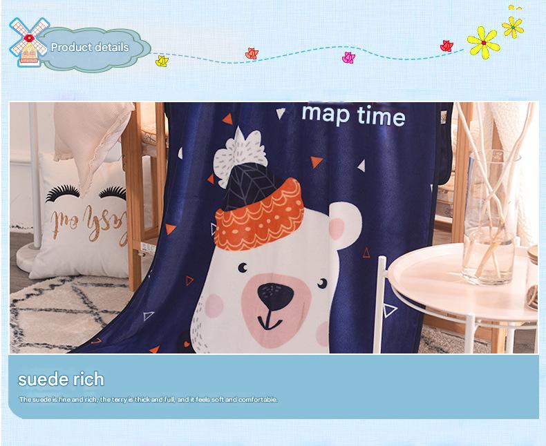 Ultra-Soft Kids Plush Fleece Blanket - Cozy Cartoon Animal Throw for All Seasons Fawn