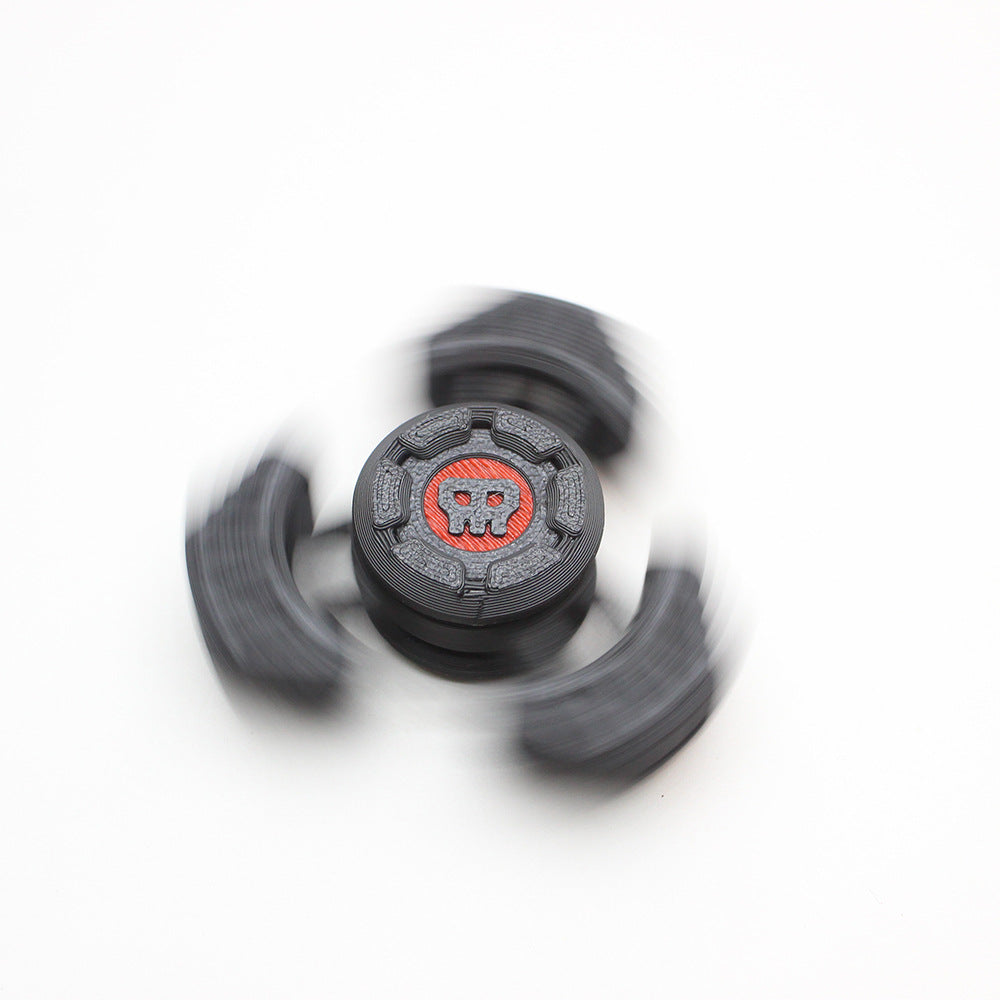 Two Sci-Fi Triangular Keychain Fidget Spinner - 3D Printed EDC Stress Relief Toy white